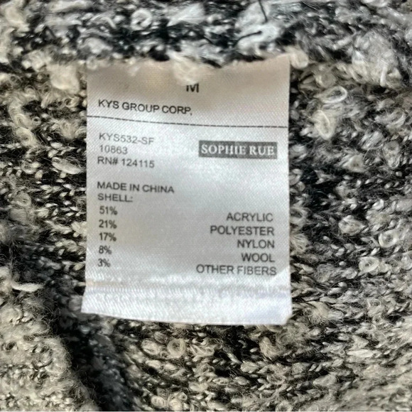 Sophie Rue Revolve Chunky Boucle Textured Pullover Heather Gray Sweater Size M - Picture 5 of 5